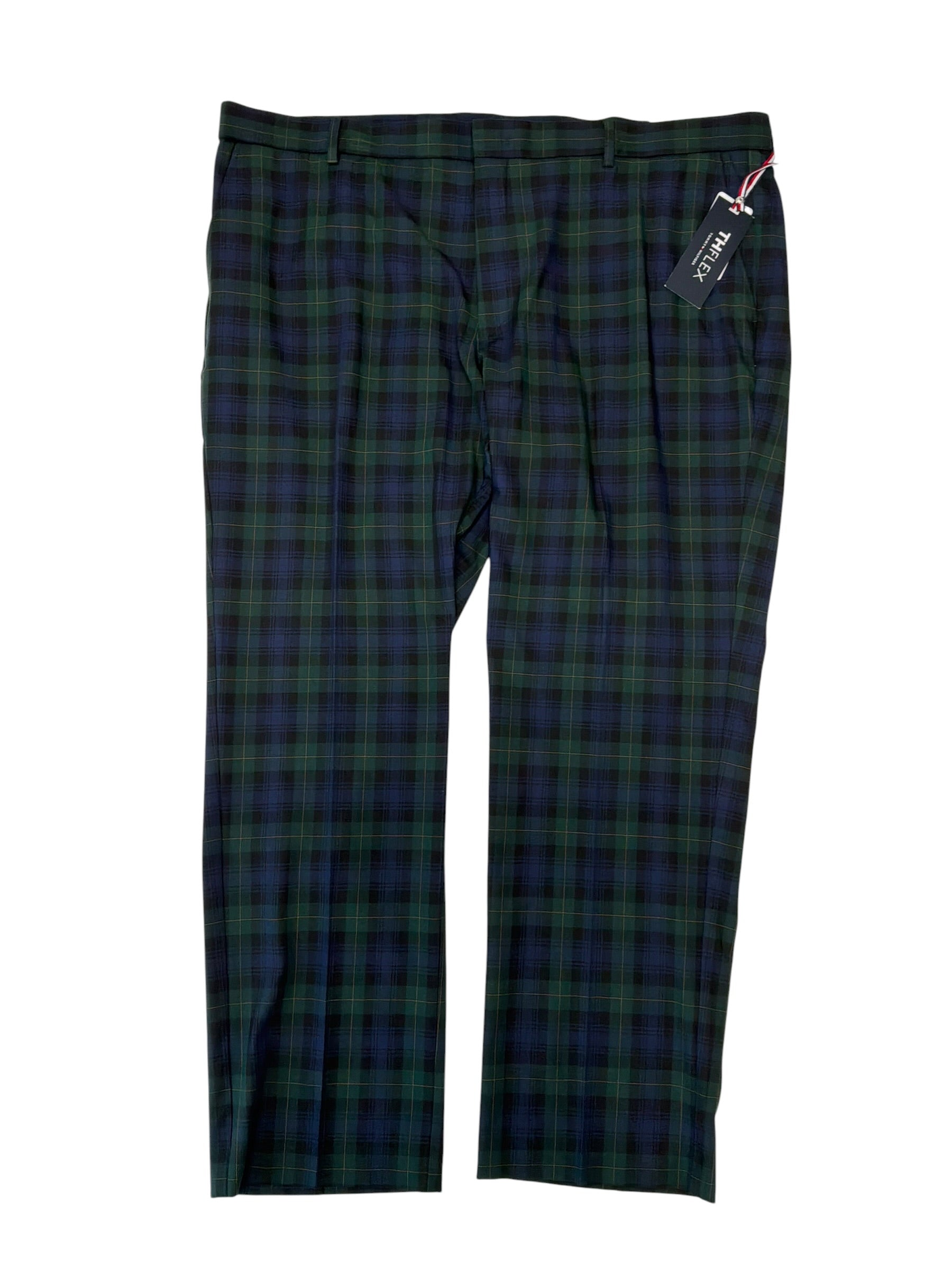 Tommy Hilfiger Mens Modern fit Dress Pants 42 / 30 Green Plaid