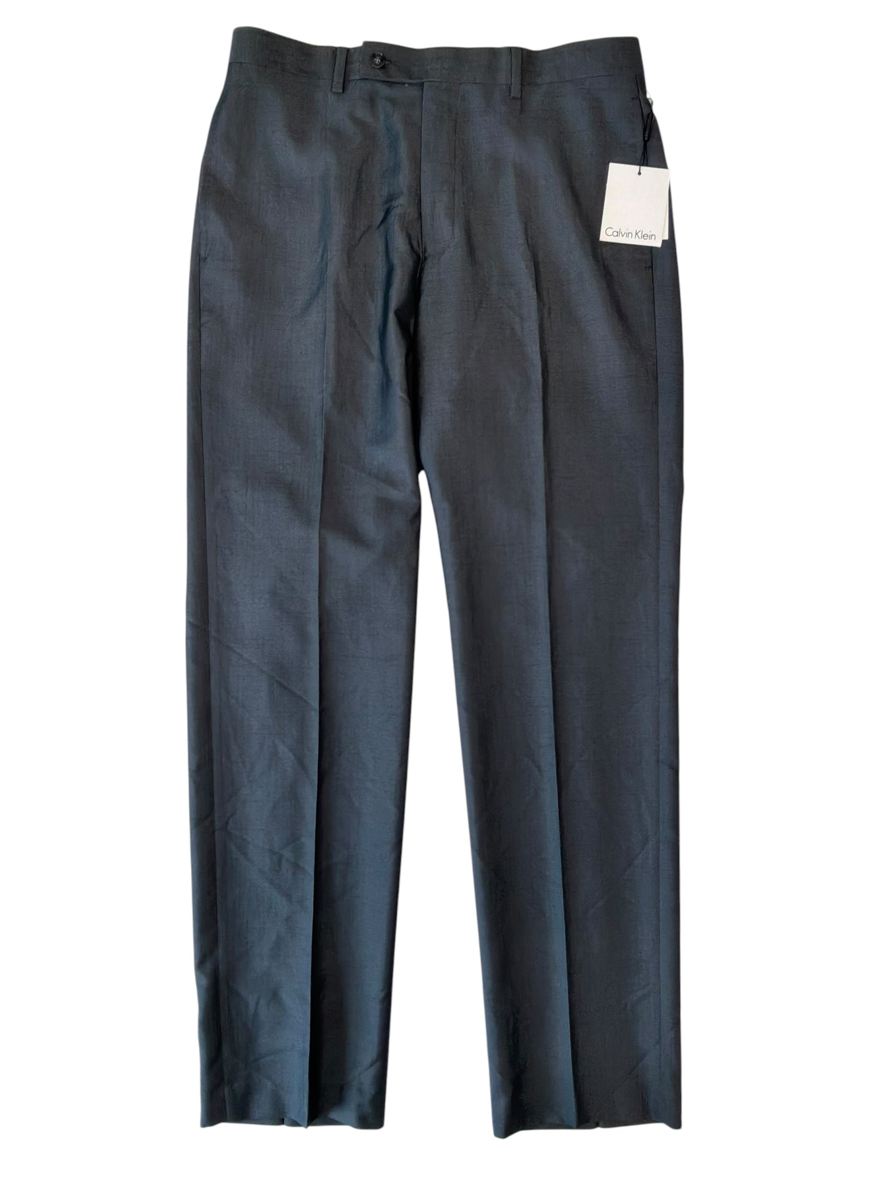 Calvin Klein Mens Slim fit Dress Pants 32 / 32 Grey Solid