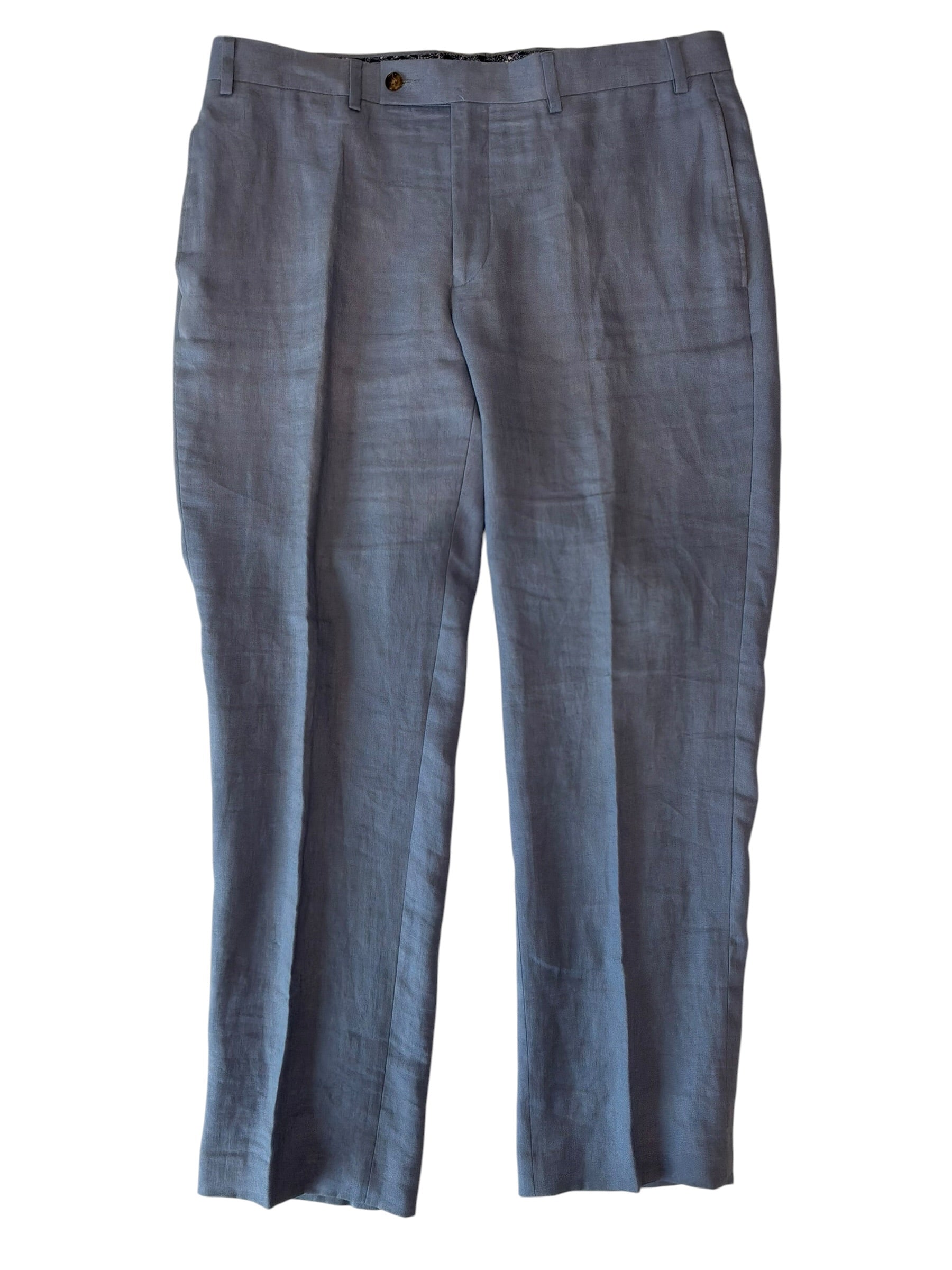 Lauren Ralph Lauren Mens Classic fit Linen Dress Pants 35 / 30 Blue Solid