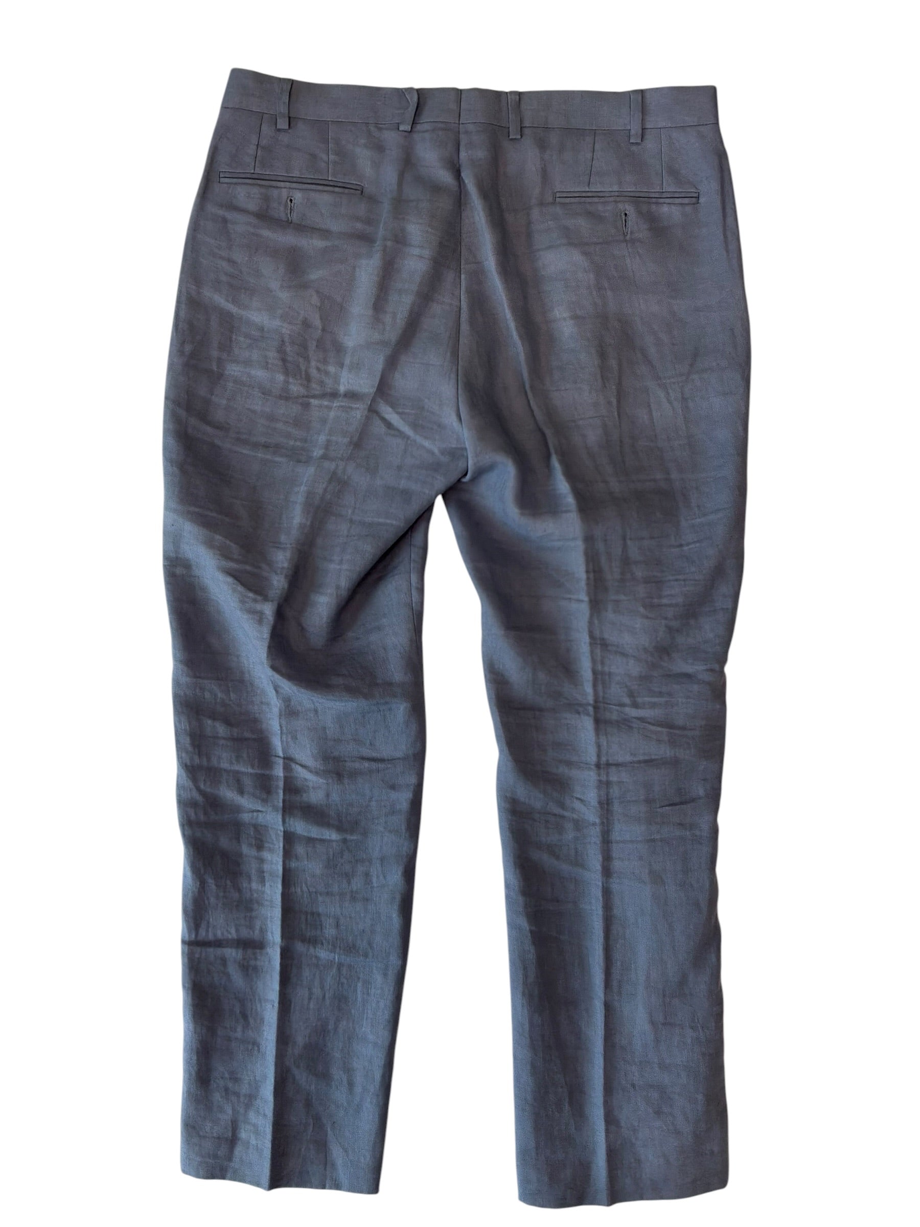 Lauren Ralph Lauren Mens Classic fit Linen Dress Pants 35 / 30 Blue Solid