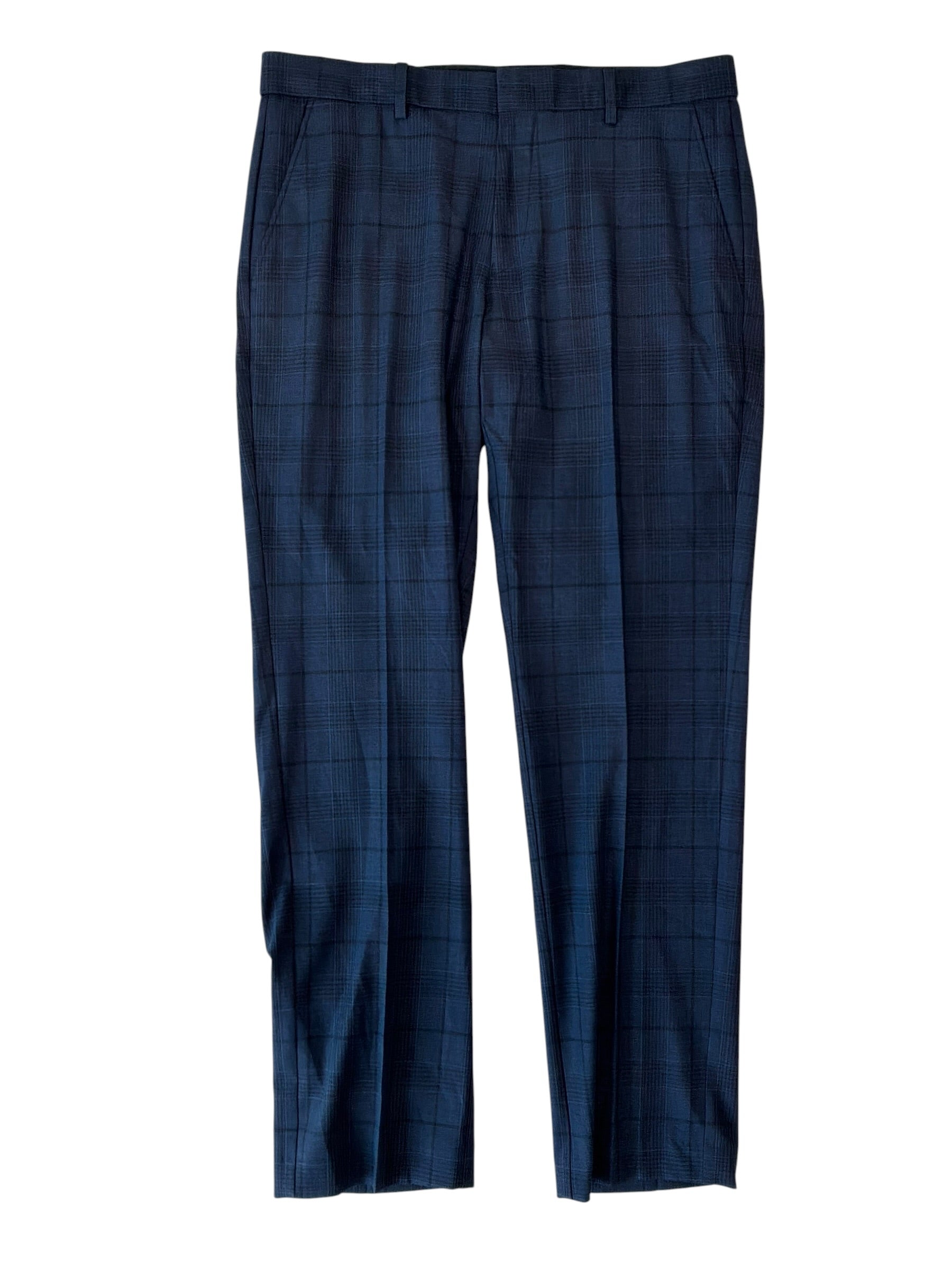Tommy Hilfiger Mens Modern fit Dress Pants 32 / 30 Blue Plaid