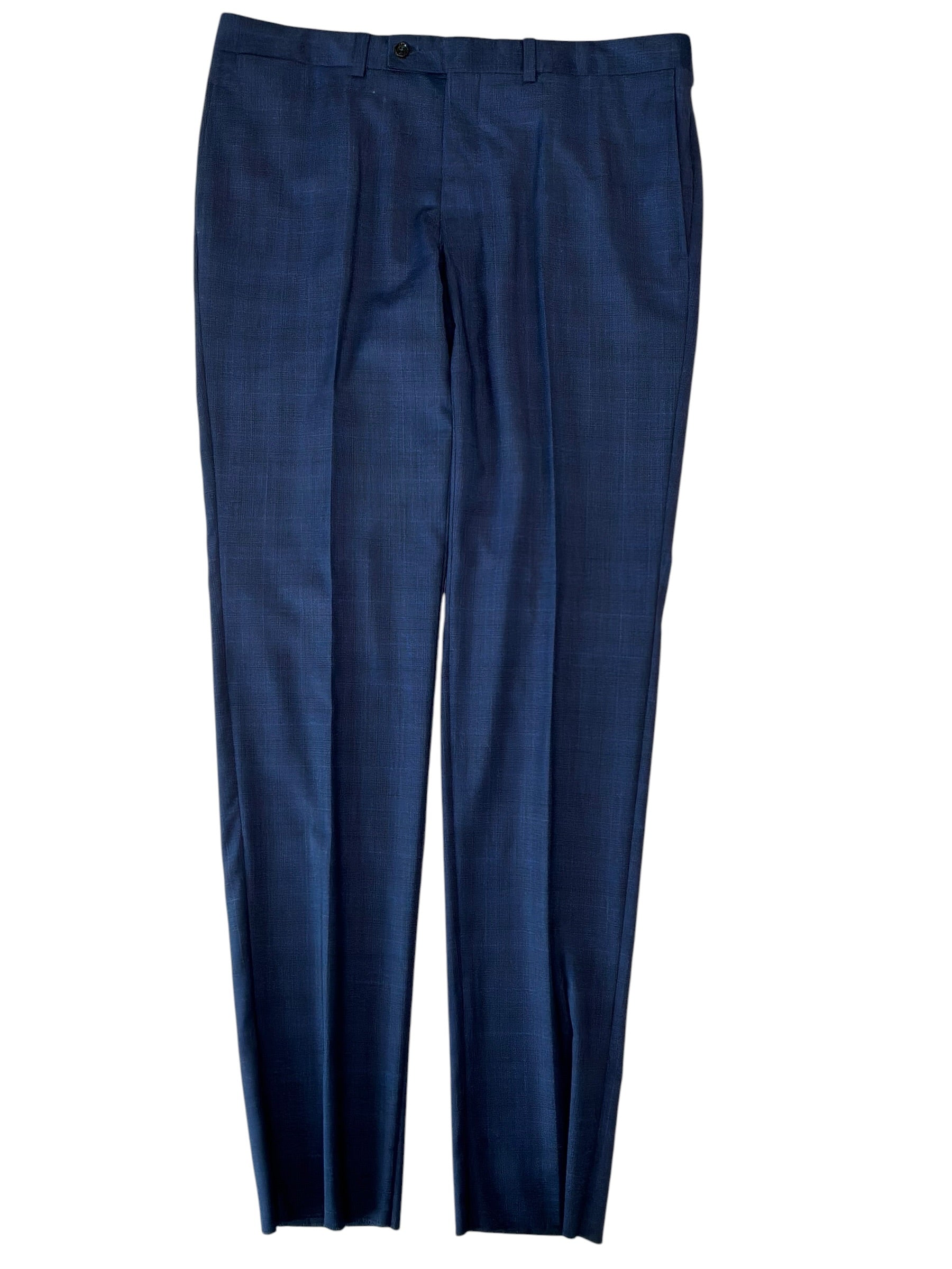 Ted Baker Mens Modern fit Wool Dress Pants 38  Blue Plaid