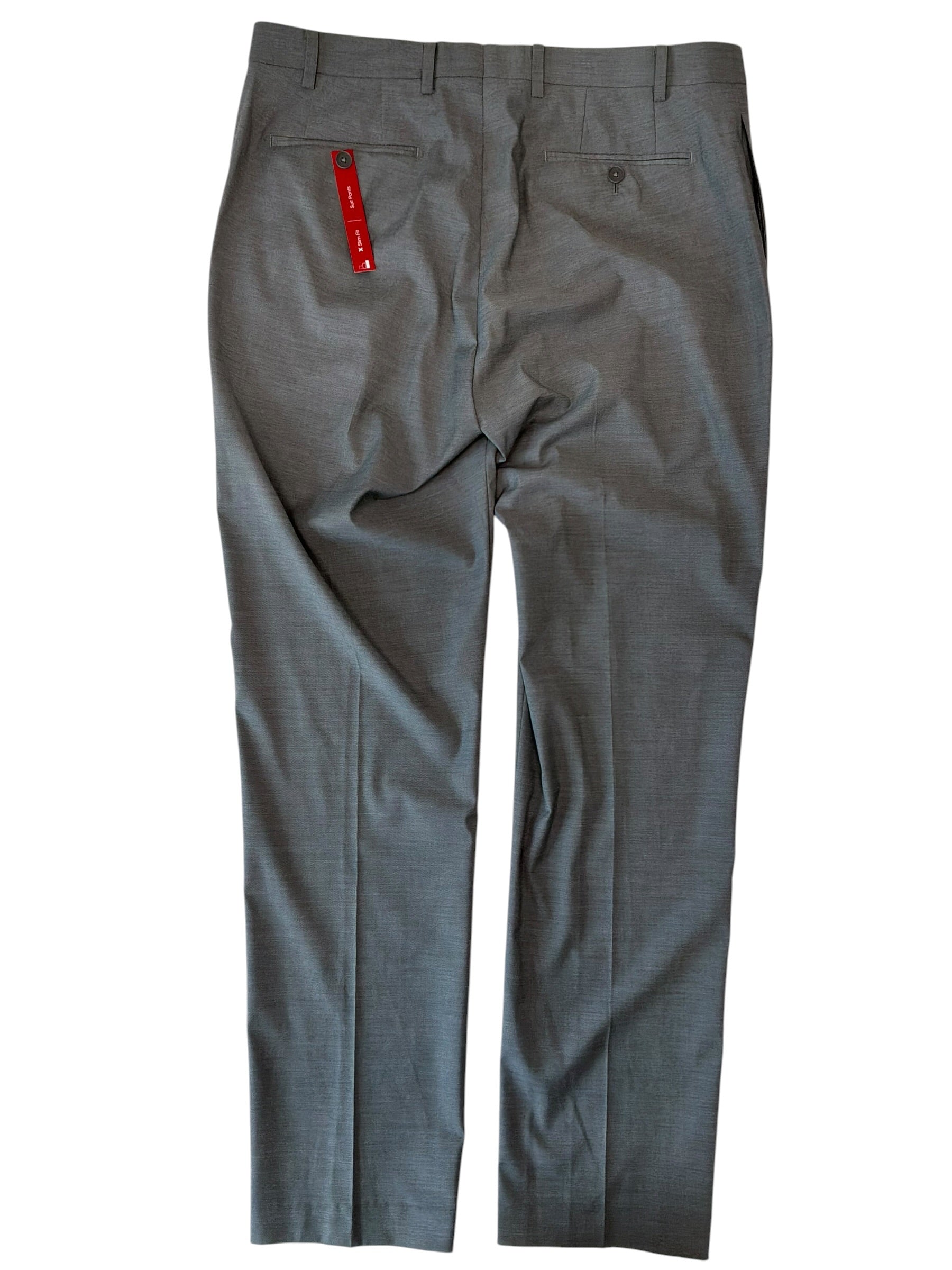 Calvin Klein Mens Slim fit Dress Pants 36 / 32 Grey Solid