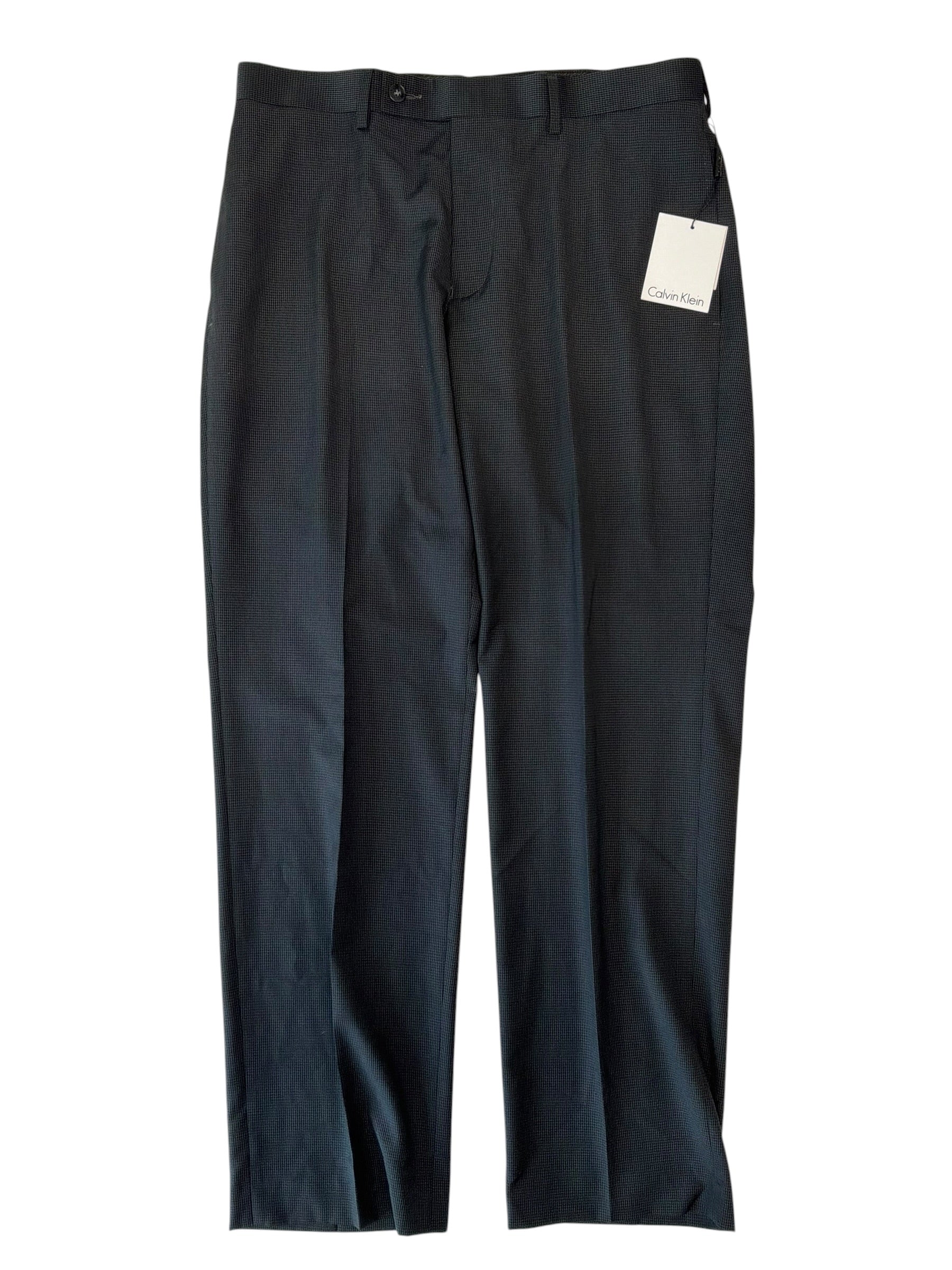 Calvin Klein Mens Slim fit Dress Pants 33 / 30 Grey Check