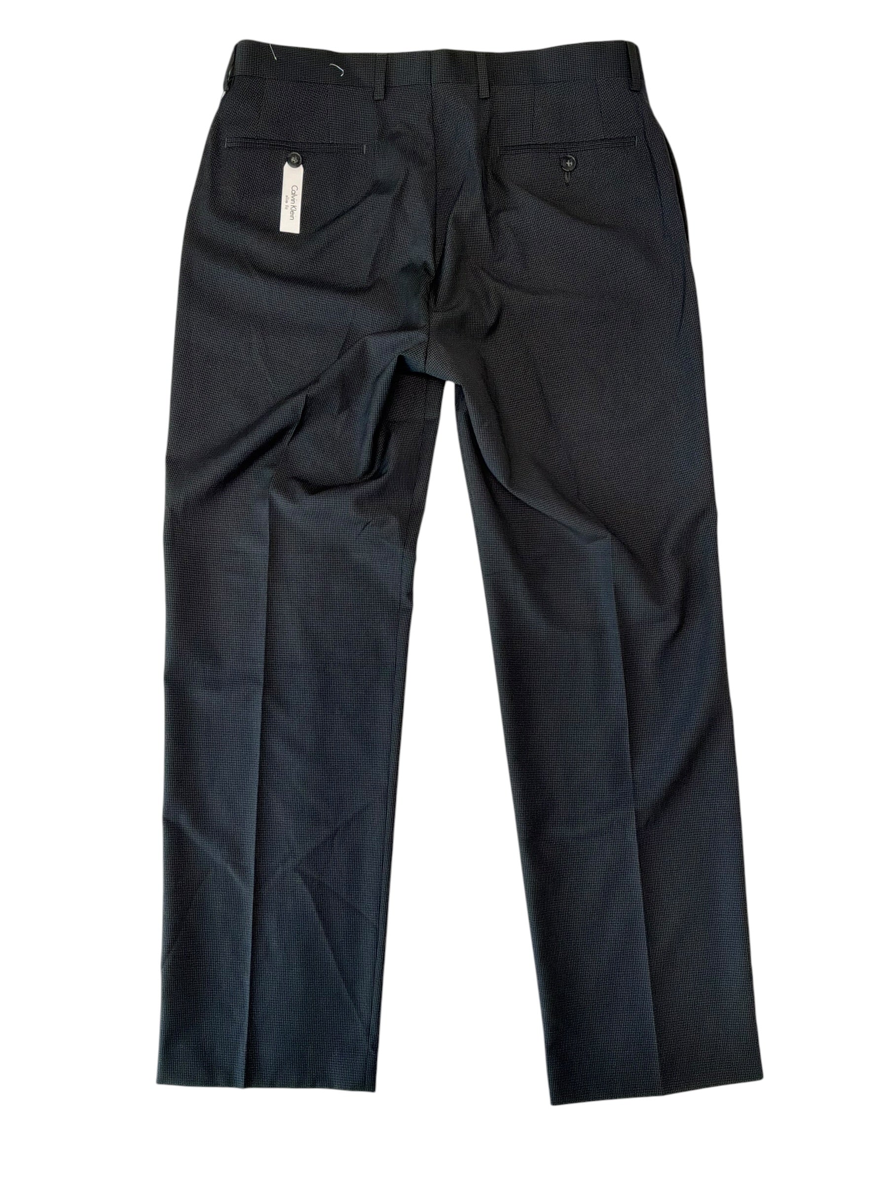 Calvin Klein Mens Slim fit Dress Pants 33 / 30 Grey Check