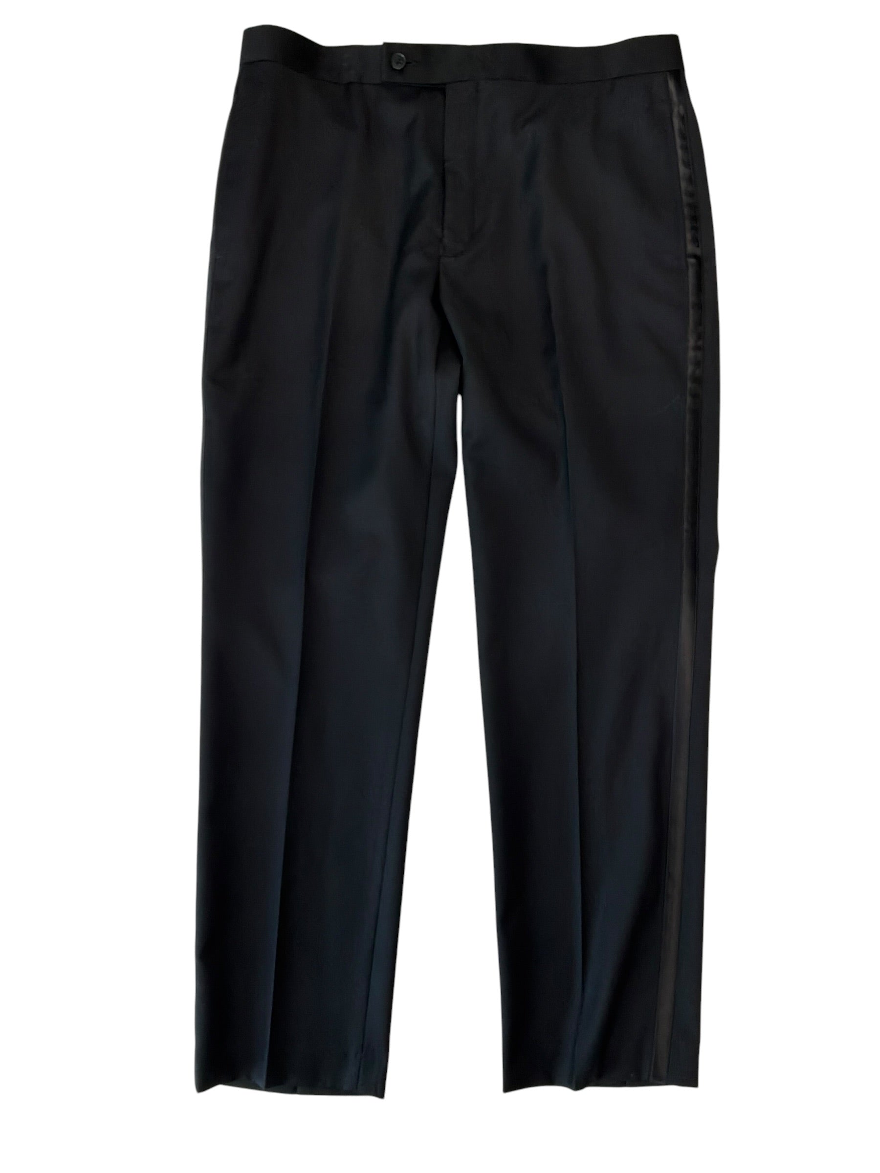 Lauren Ralph Lauren Mens Classic fit Wool Tuxedo Pants 34 / 30 Black Solid