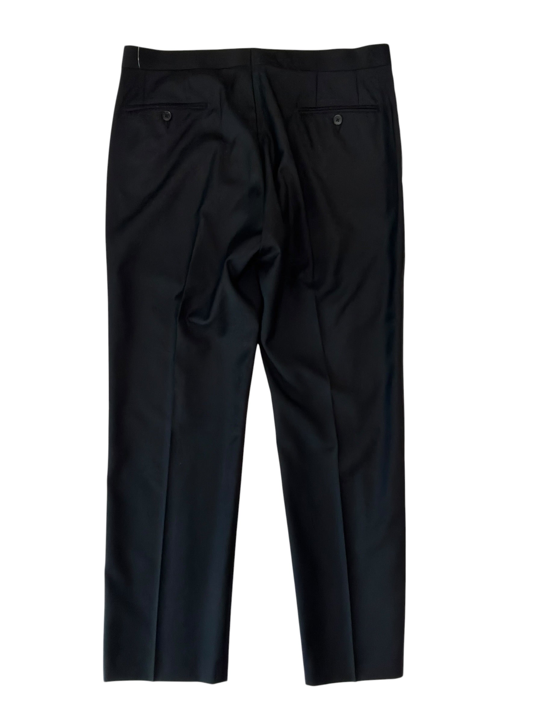 Lauren Ralph Lauren Mens Classic fit Wool Tuxedo Pants 34 / 30 Black Solid