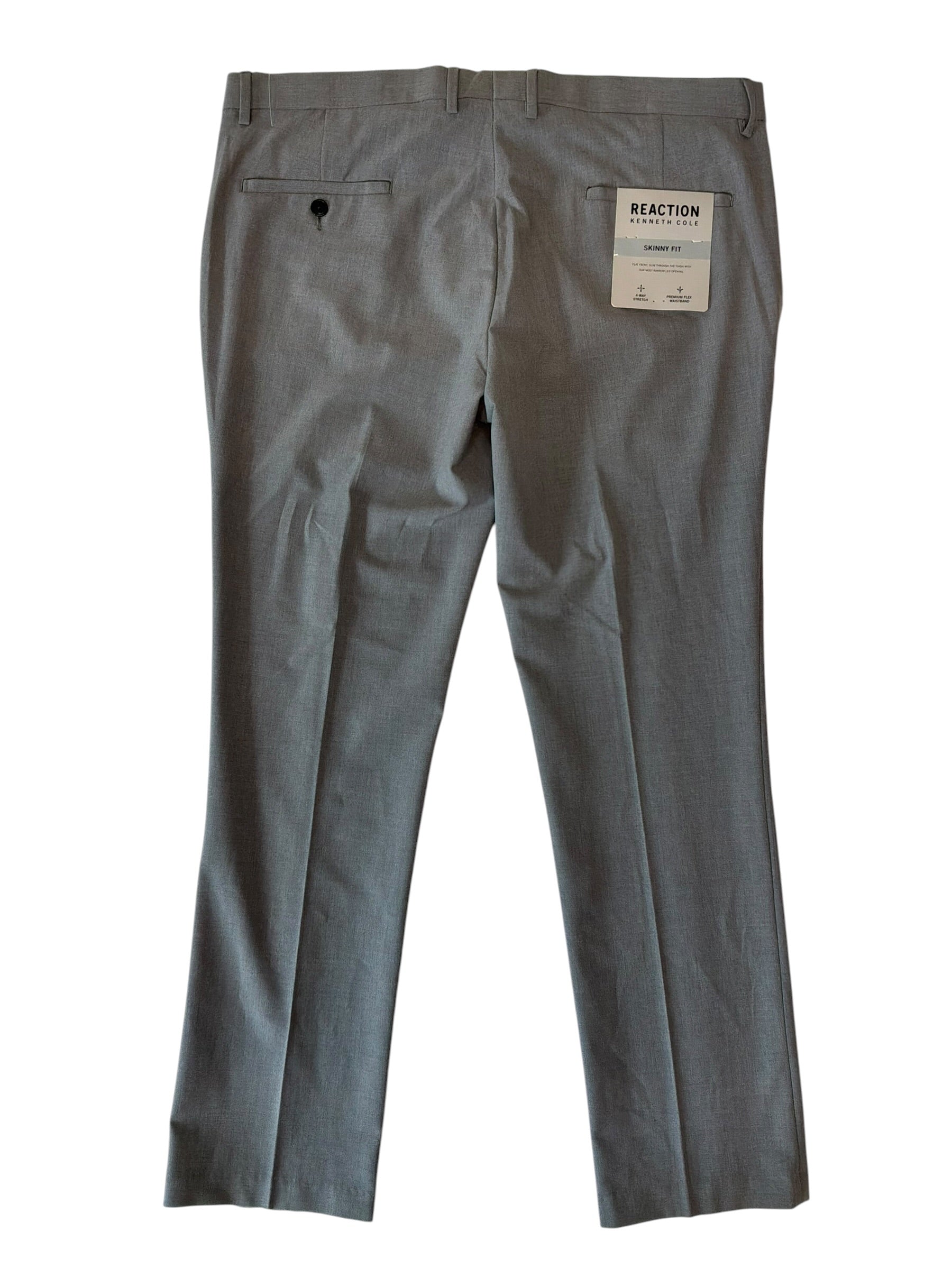 Kenneth Cole Mens Slim fit Dress Pants 38 / 30 Grey Solid