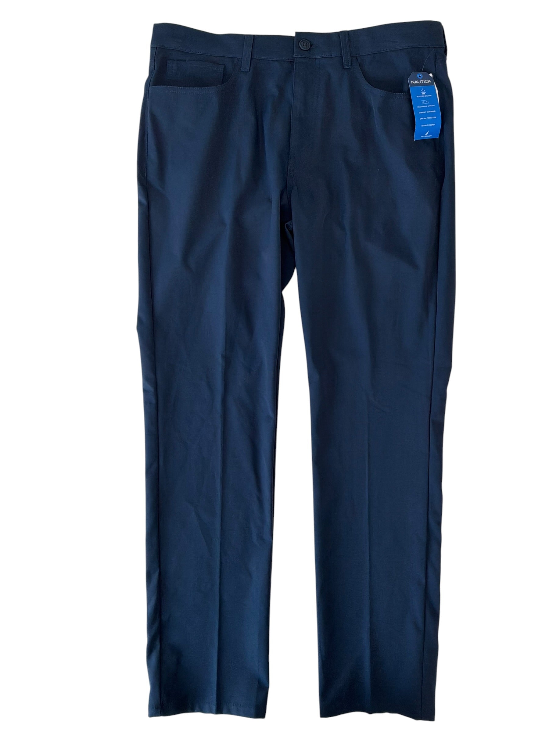 Nautica Mens Modern fit Dress Pants 34 / 32 Blue Solid