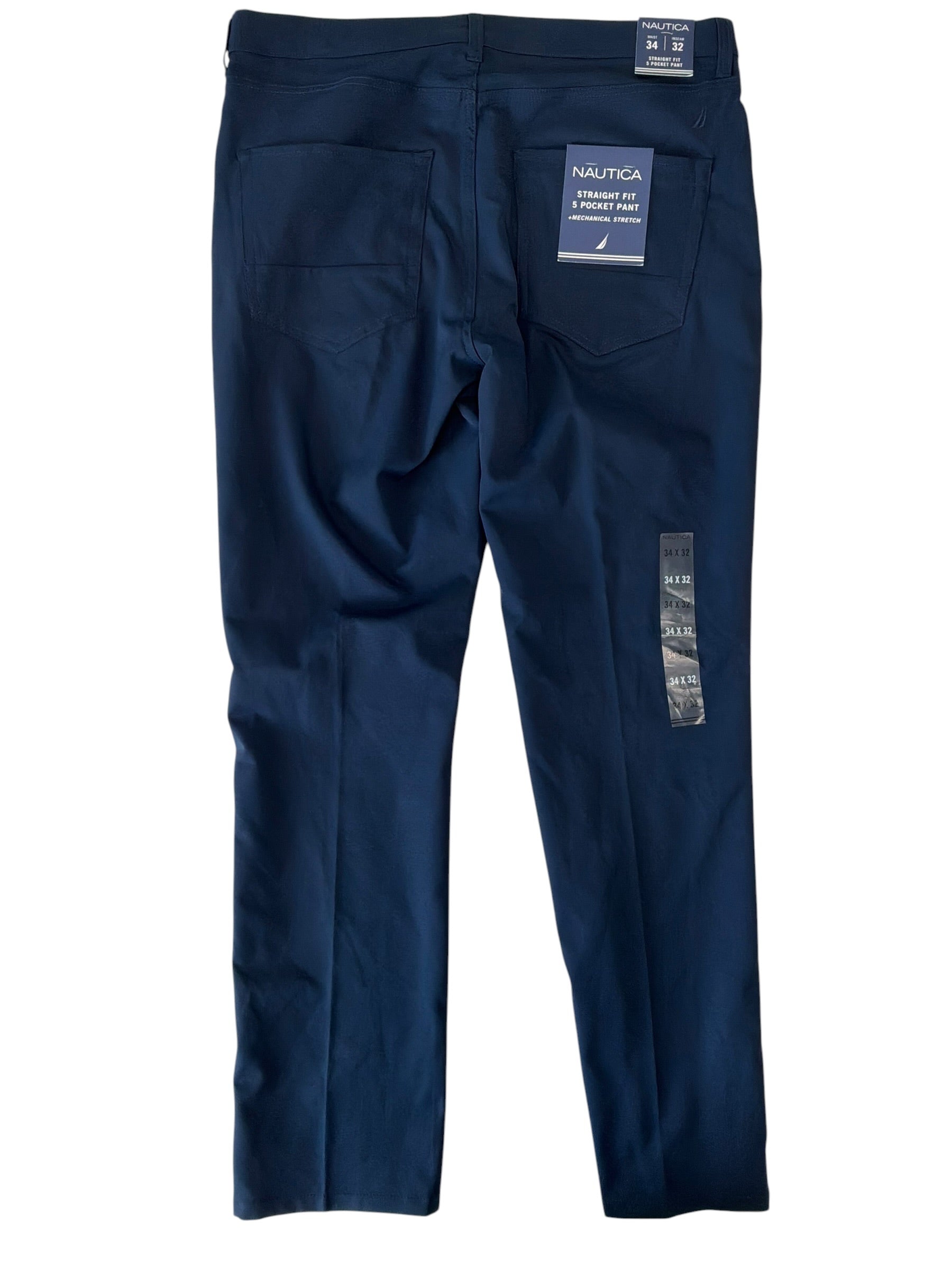 Nautica Mens Modern fit Dress Pants 34 / 32 Blue Solid