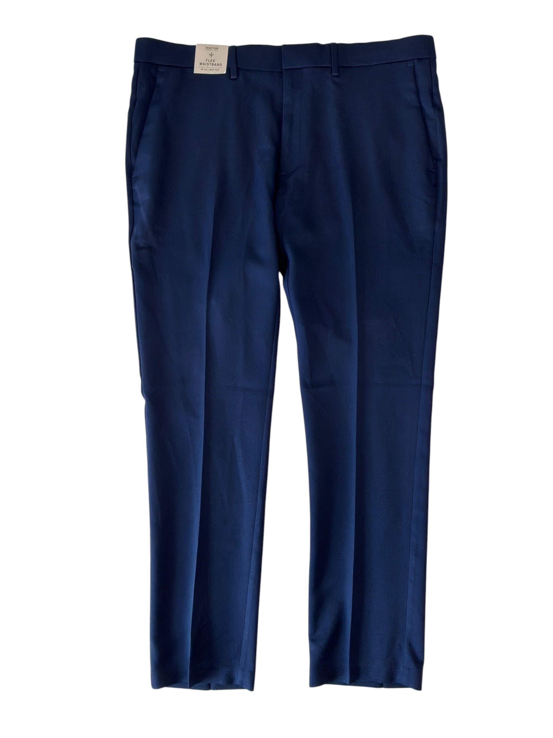 Kenneth Cole Mens Slim fit Dress Pants 36 / 30 Blue Solid