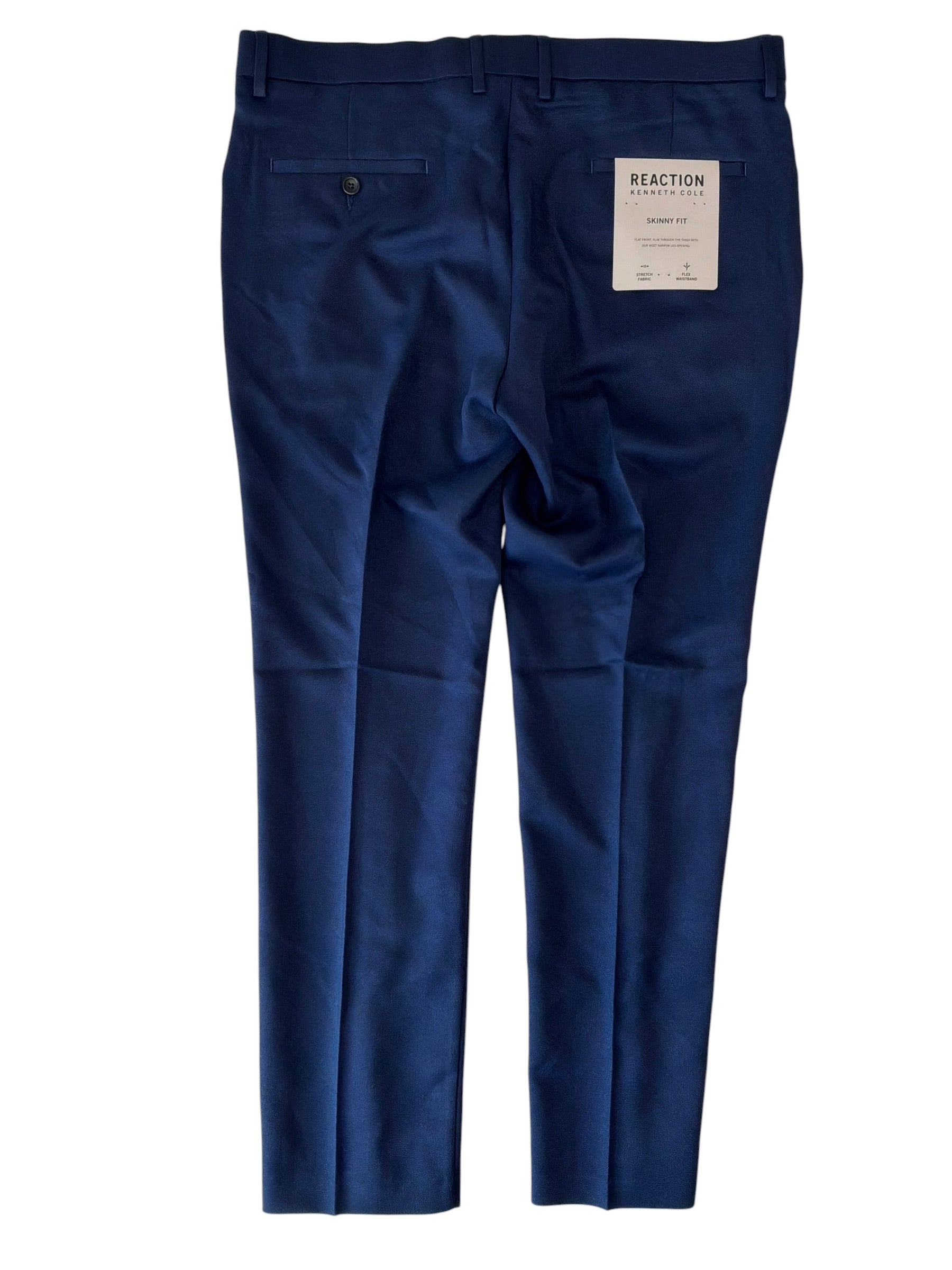Kenneth Cole Mens Slim fit Dress Pants 36 / 30 Blue Solid