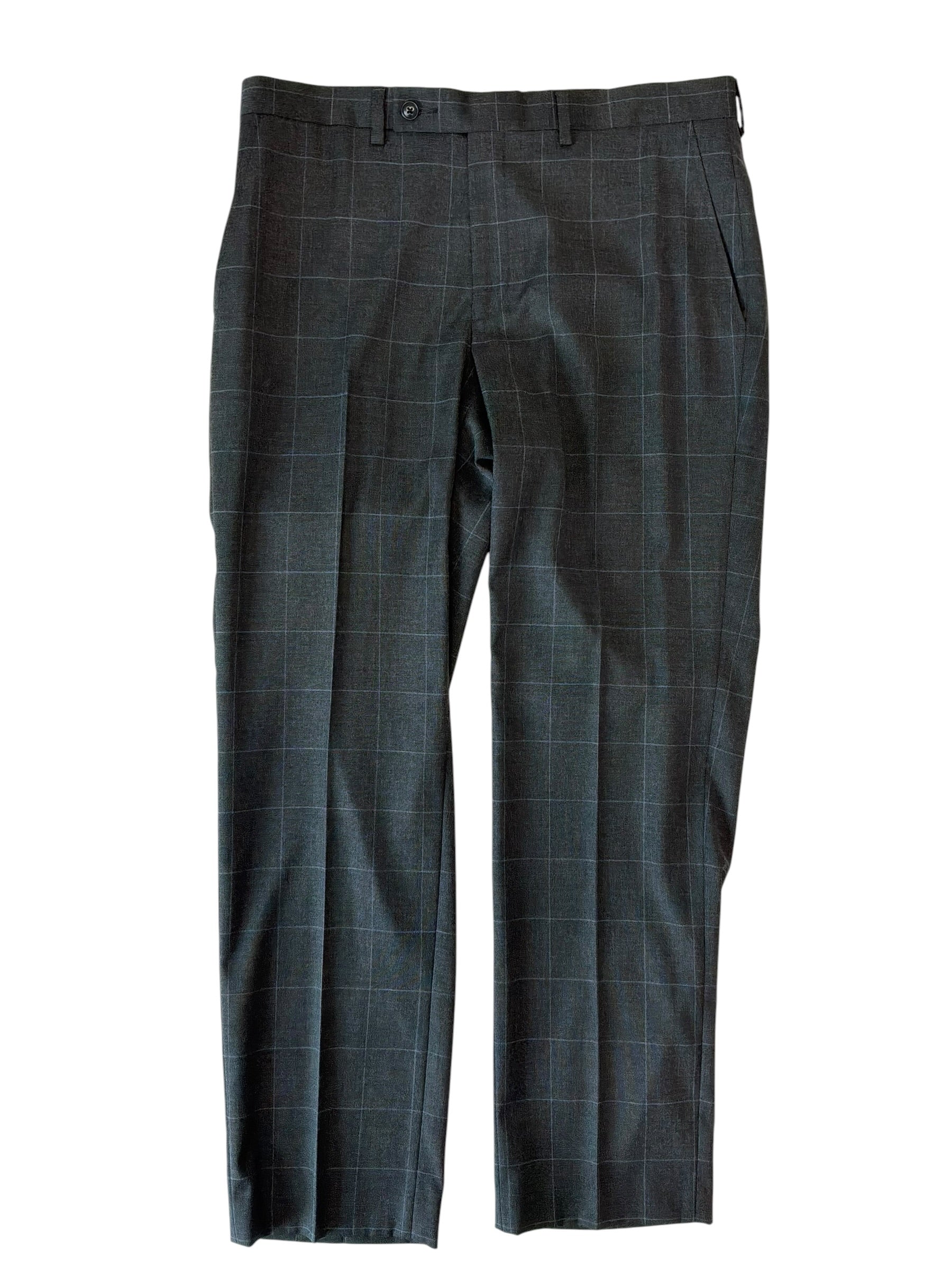 Perry Ellis Mens Modern fit Dress Pants 33 / 30 Grey Check