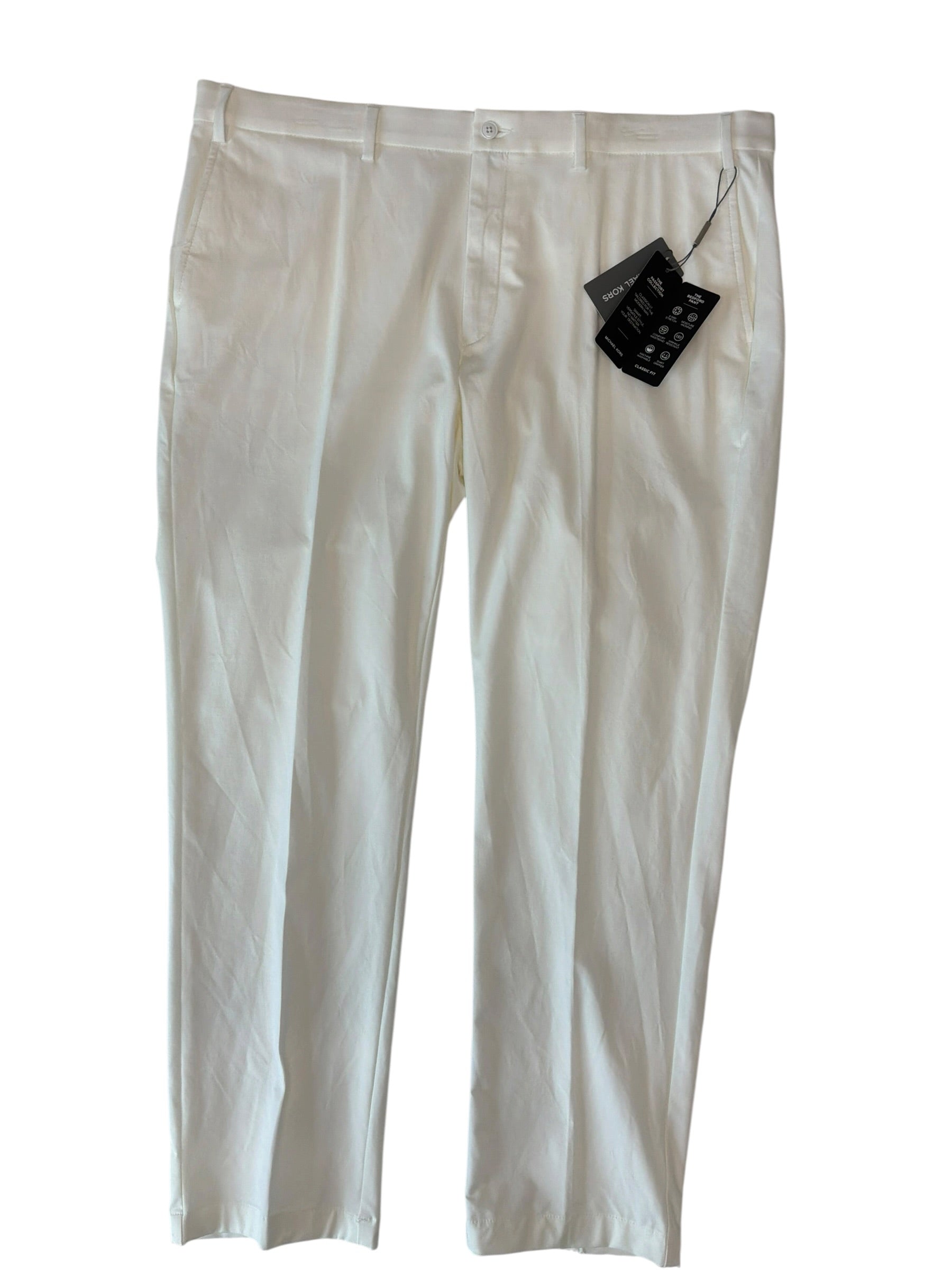Michael Kors Mens Classic fit Cotton Dress Pants 40 / 30 White Solid