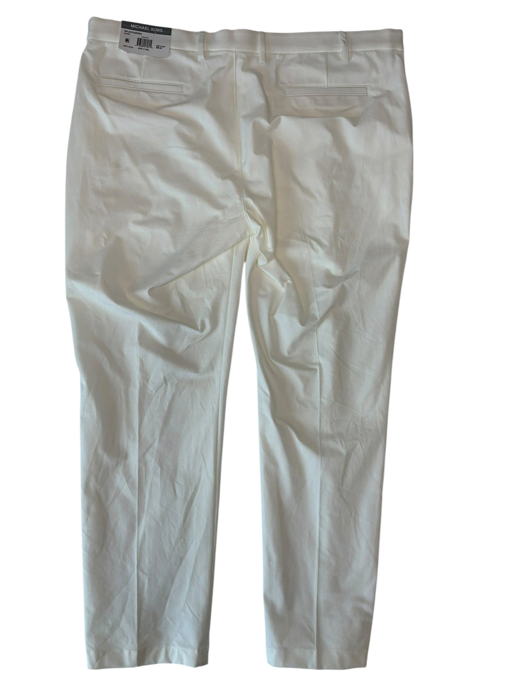 Michael Kors Mens Classic fit Cotton Dress Pants 40 / 30 White Solid