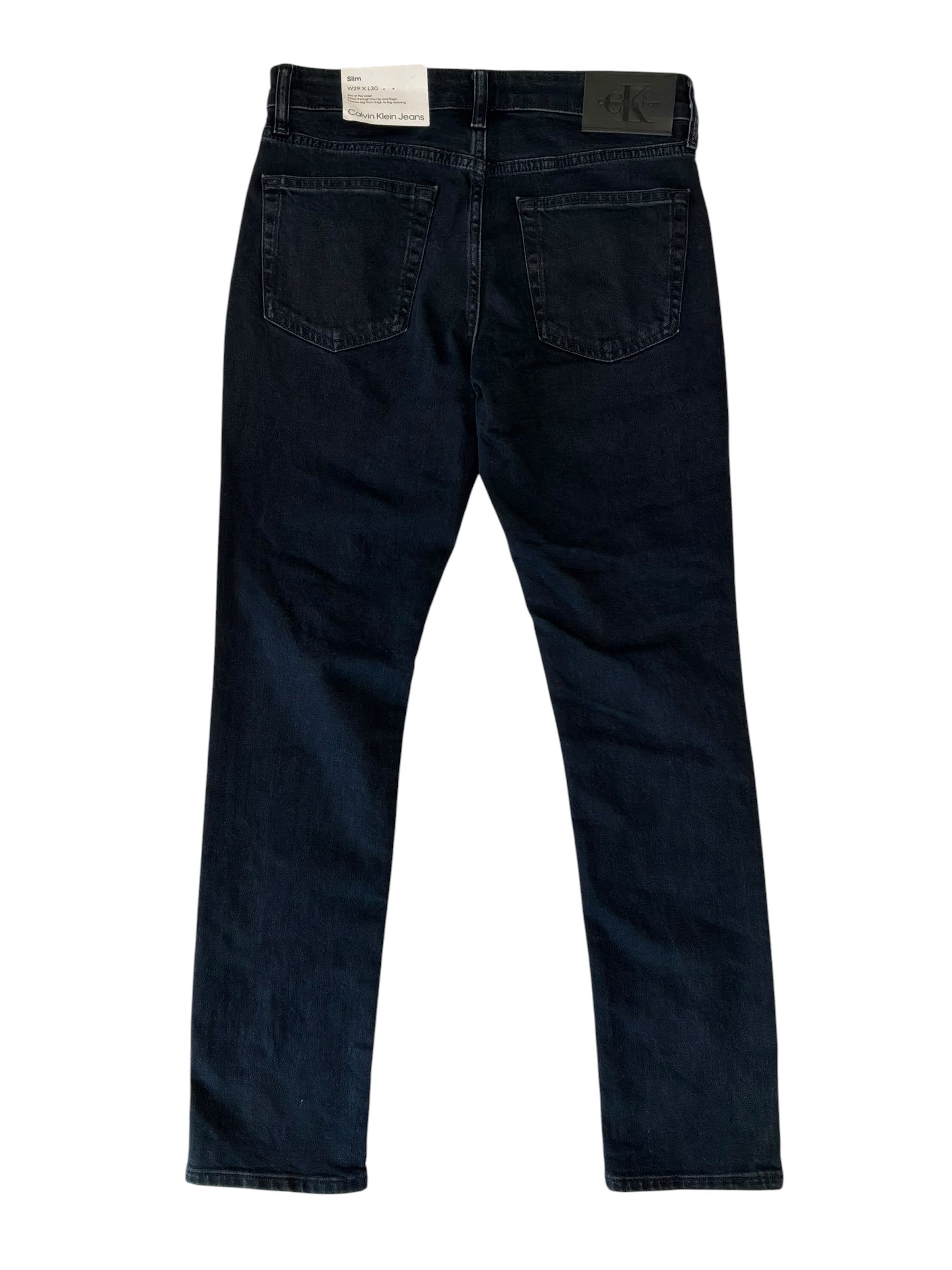 Calvin Klein Mens Slim fit Cotton Jeans 29 / 30 Blue Solid