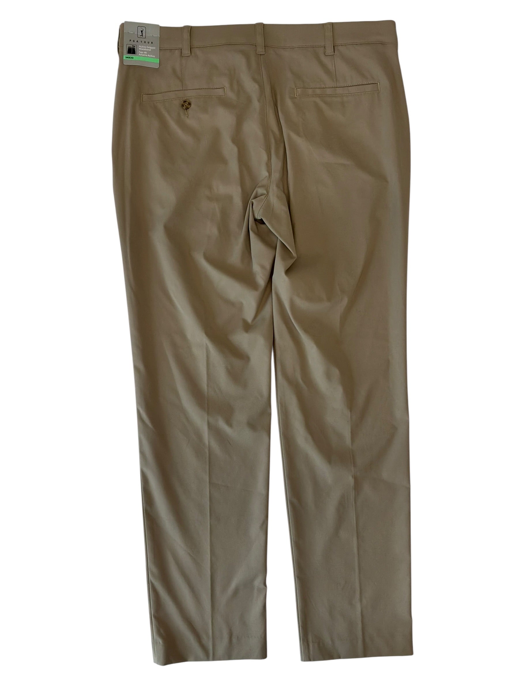 PGA Mens Regular fit golf Pants 34 / 32 Beige Solid