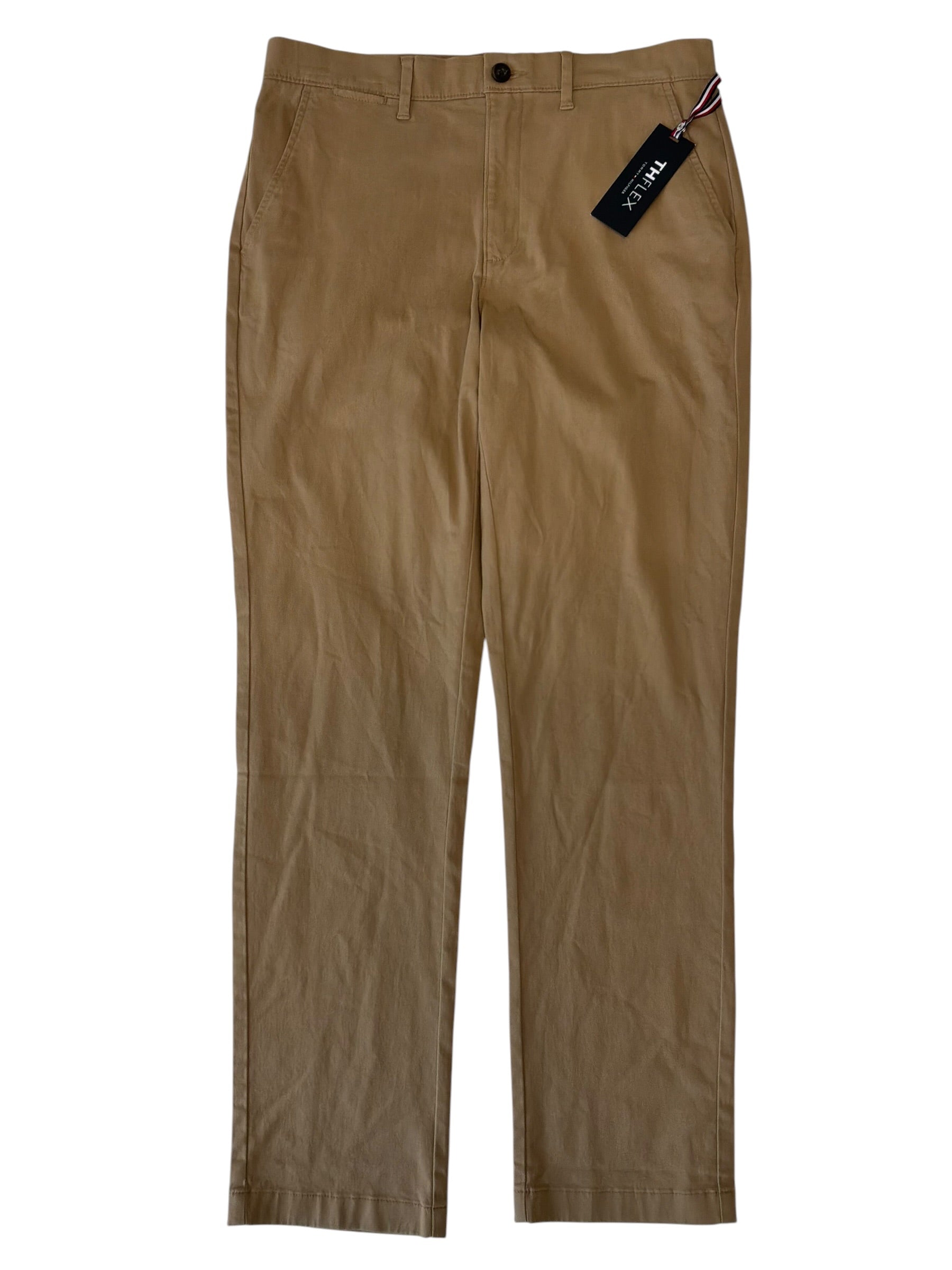 Tommy Hilfiger Mens Modern fit Cotton Dress Pants 32 / 32 Beige Solid