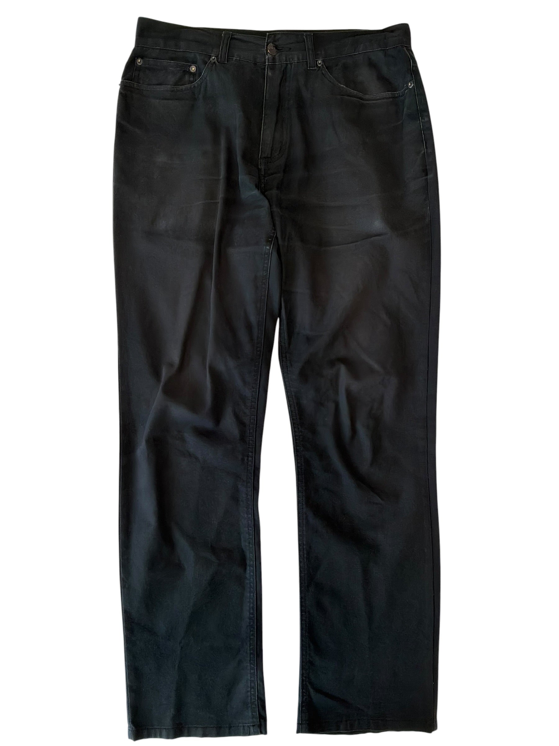 Kenneth Cole Mens Slim fit Cotton Jeans 30 / 32 Black Solid