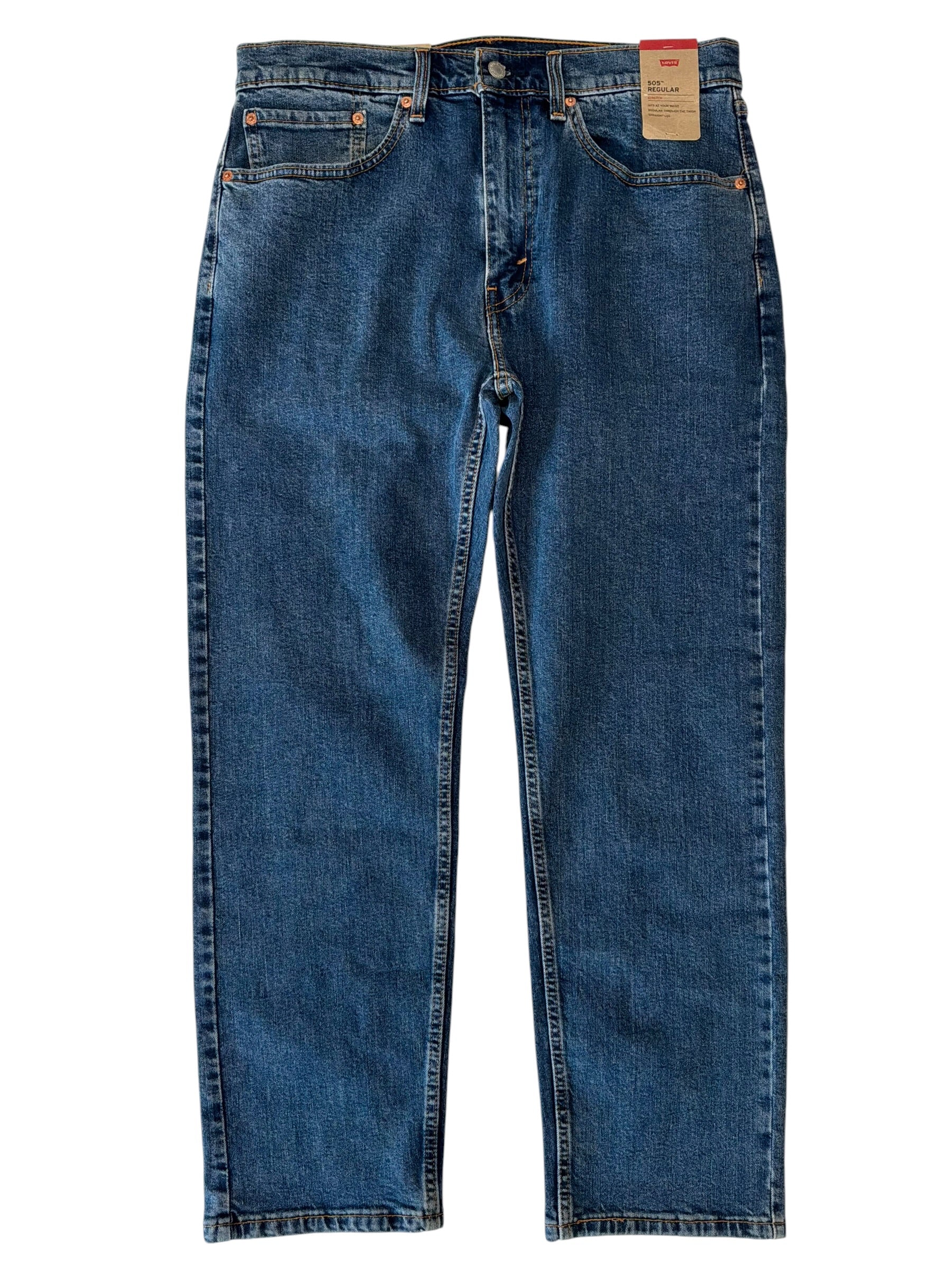 Levi Mens Regular fit Cotton Jeans 34 / 29 Blue Solid
