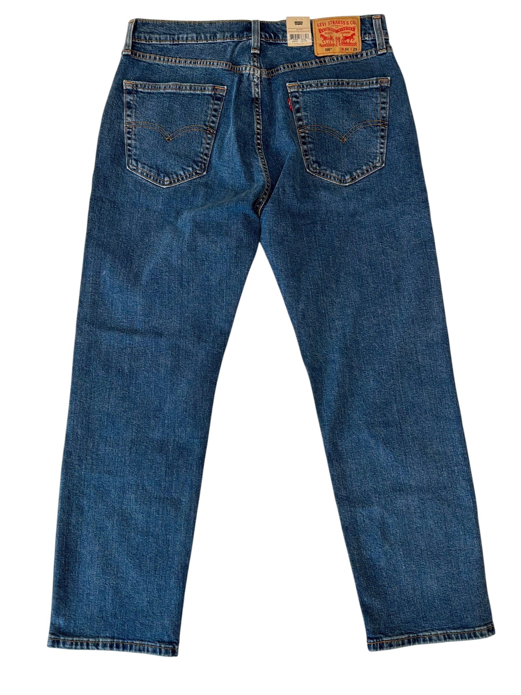 Levi Mens Regular fit Cotton Jeans 34 / 29 Blue Solid