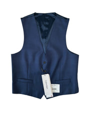 Calvin Klein Mens Slim fit Wool Suit Vest Vest Medium Blue Solid