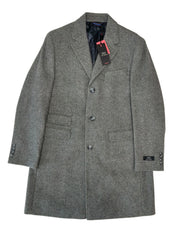 Ted Baker Mens Modern fit Wool Overcoat Coat 40 R Grey Striped