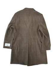 Calvin Klein Mens Modern fit Wool Overcoat Coat 44 R Brown Herringbone