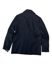 Kenneth Cole Mens Slim fit Wool Peacoat Coat Medium Navy Blue Solid