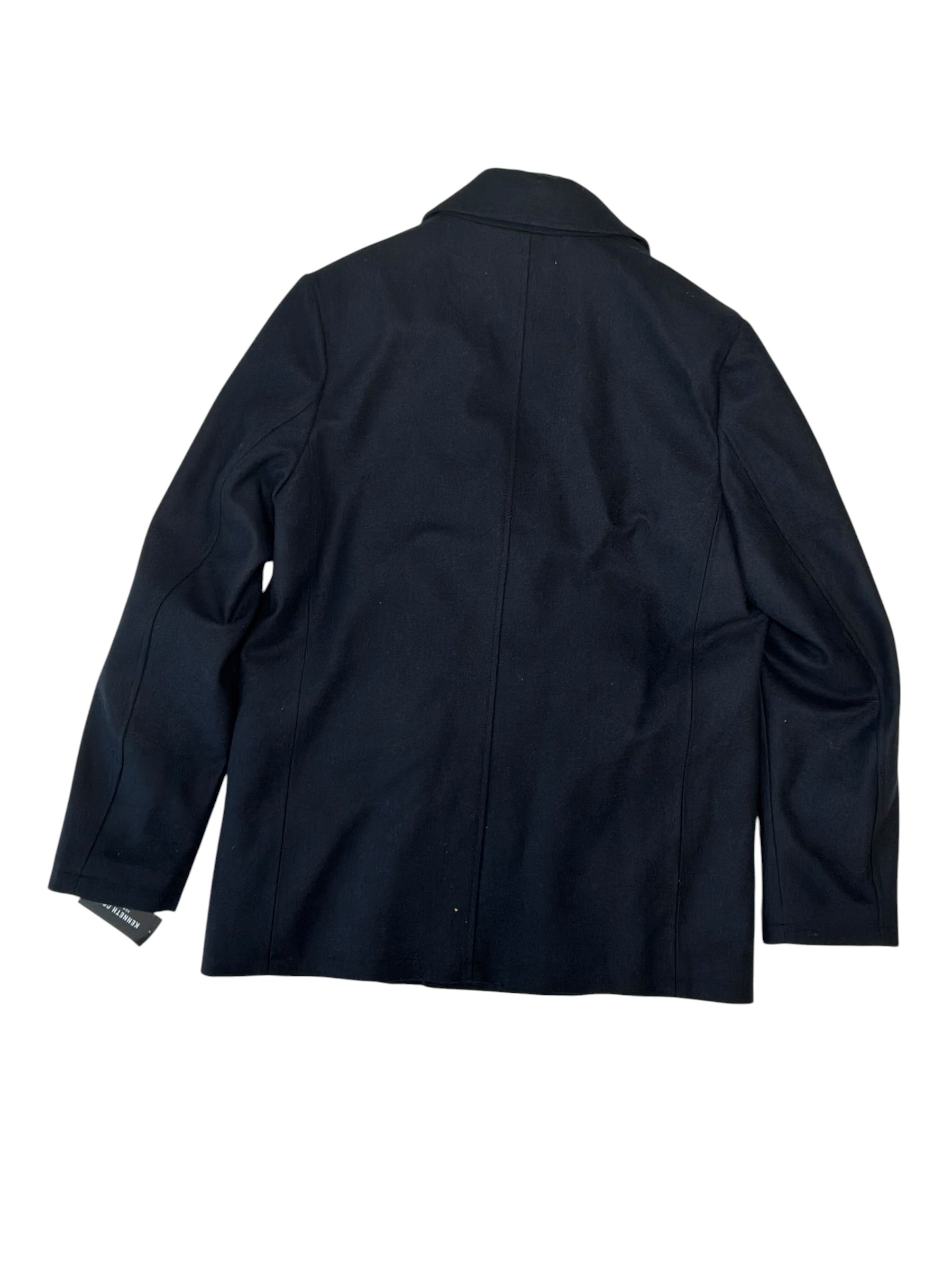 Kenneth Cole Mens Slim fit Wool Peacoat Coat Medium Navy Blue Solid