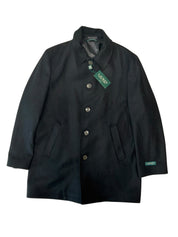 Lauren Ralph Lauren Mens Regular fit Wool Overcoat Coat 42 S Black Solid