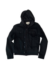 Sun + Stone Mens Regular fit Cotton Denim Jacket Coat Small Black Solid