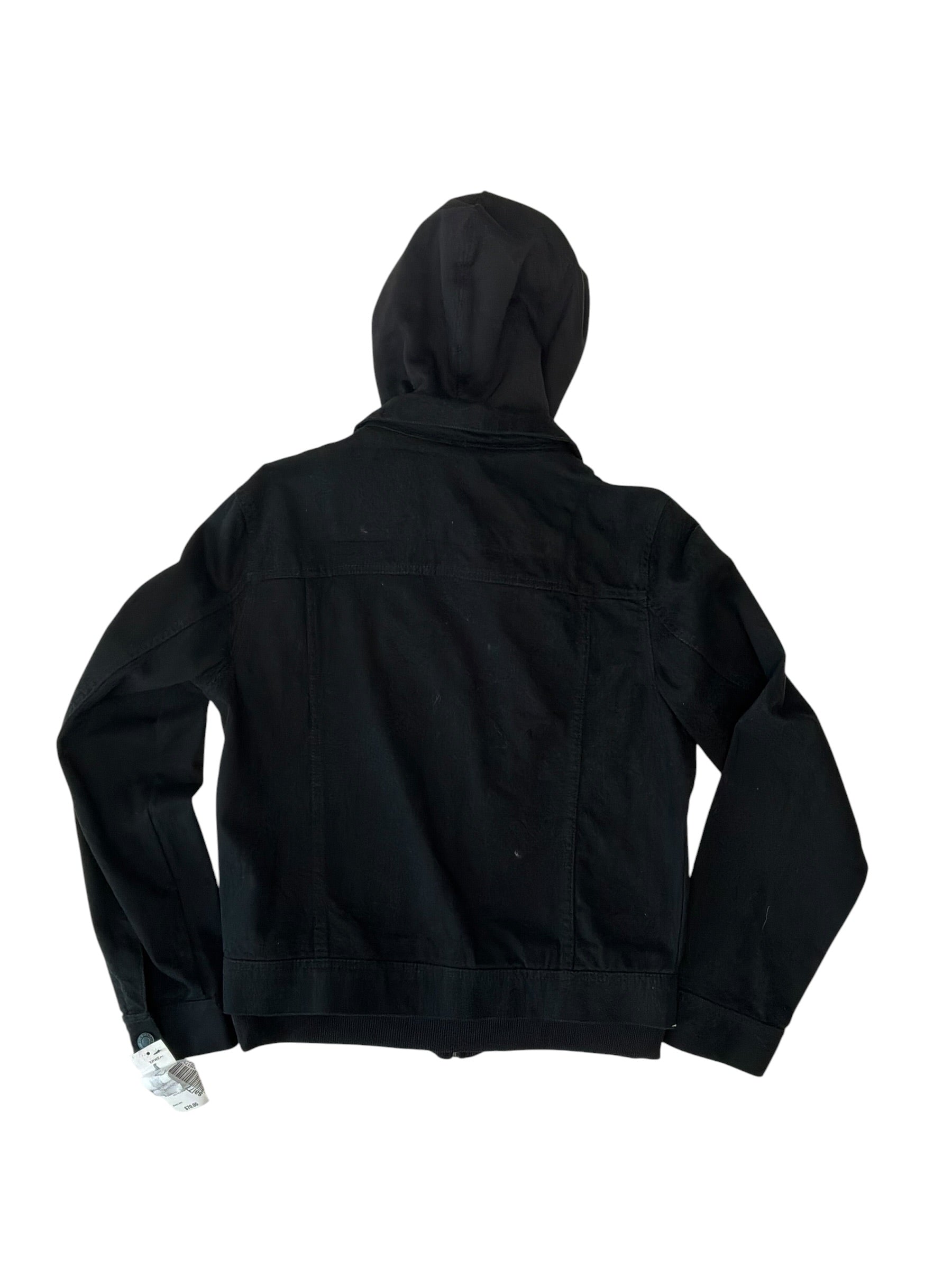 Sun + Stone Mens Regular fit Cotton Denim Jacket Coat Small Black Solid