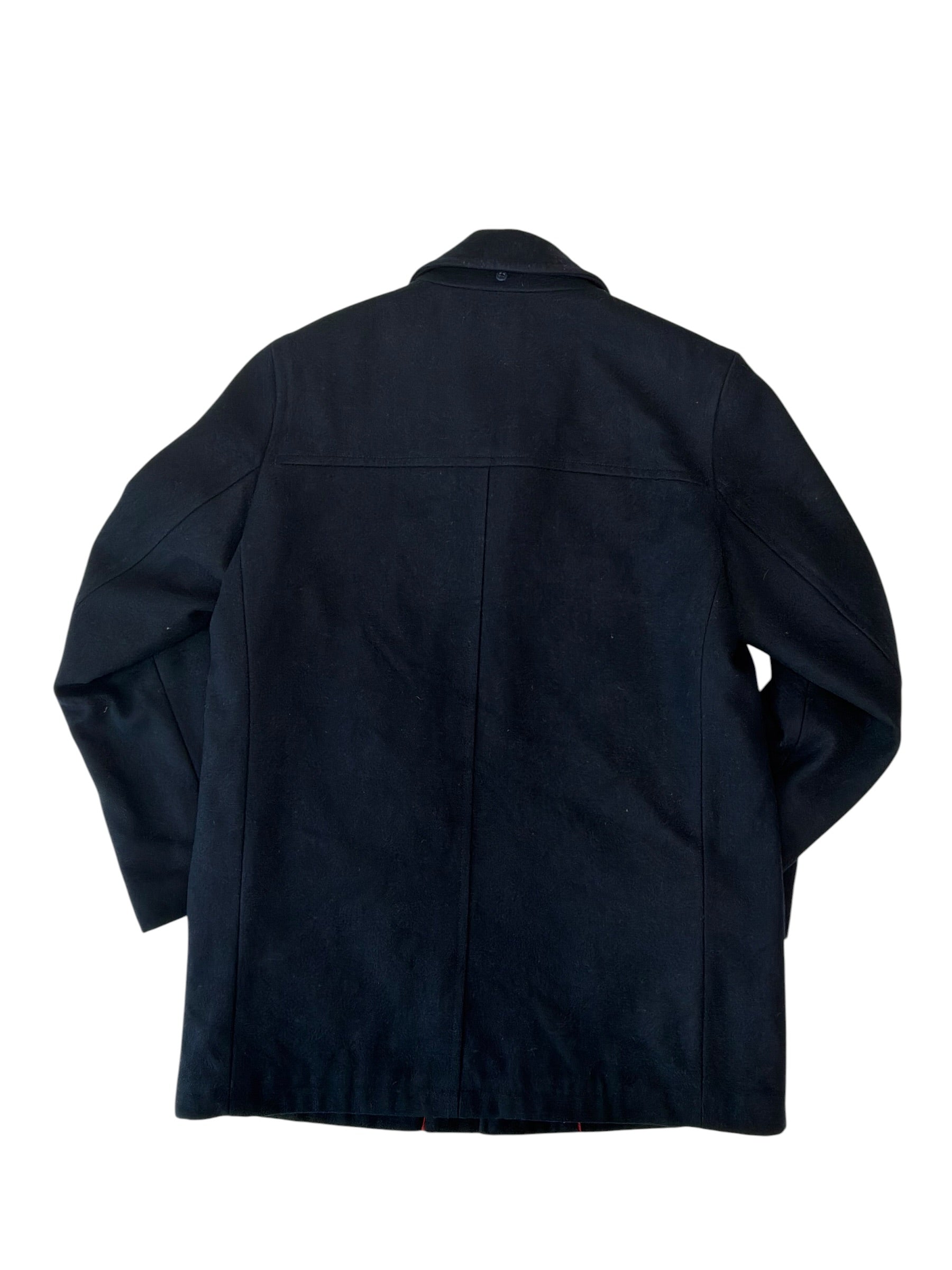 Tommy Hilfiger Mens Modern fit Wool Overcoat Coat Medium Navy Blue Solid