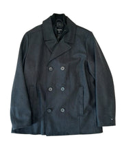 Kenneth Cole Mens Slim fit Overcoat Coat XL Dark Grey Solid