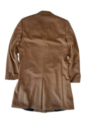 Nautica Mens Modern fit Wool Overcoat Coat 42 L Brown Solid