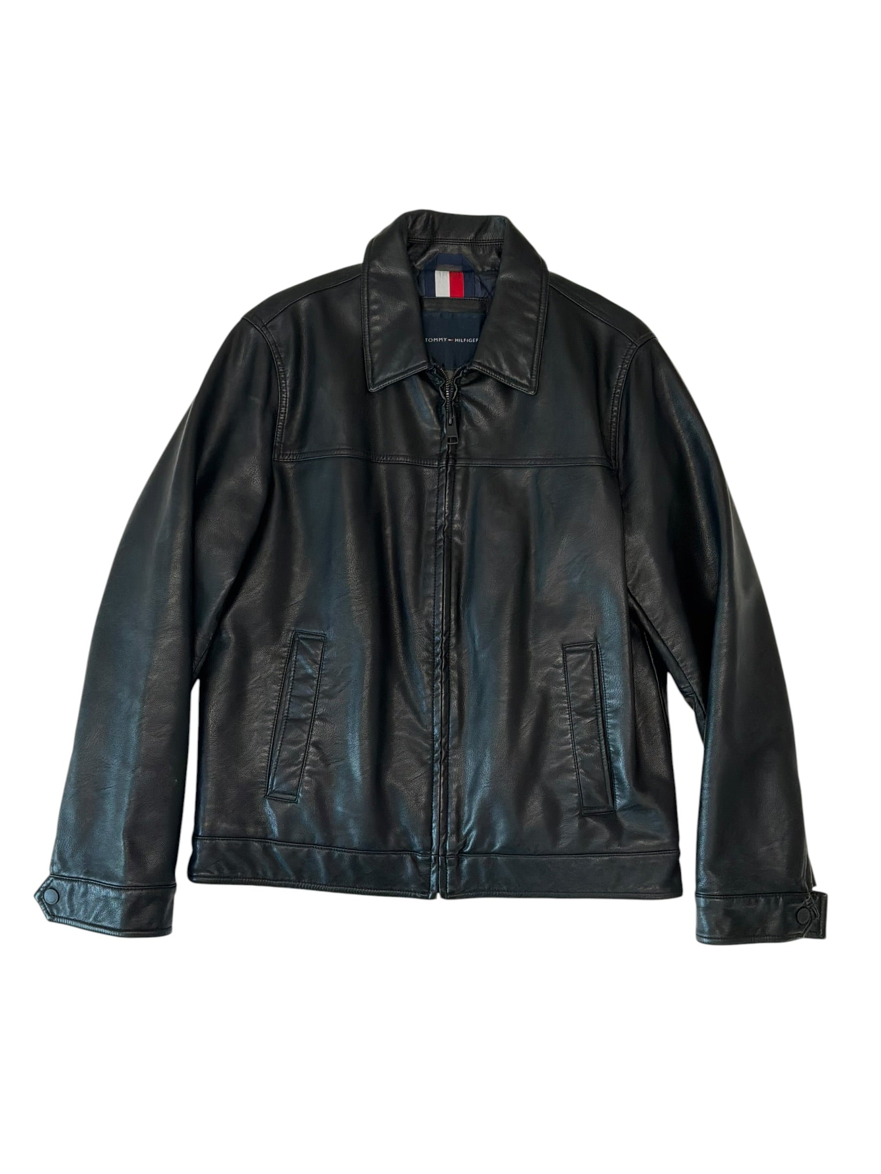 Tommy Hilfiger Mens Regular fit Moto Jacket Coat Medium Black Solid
