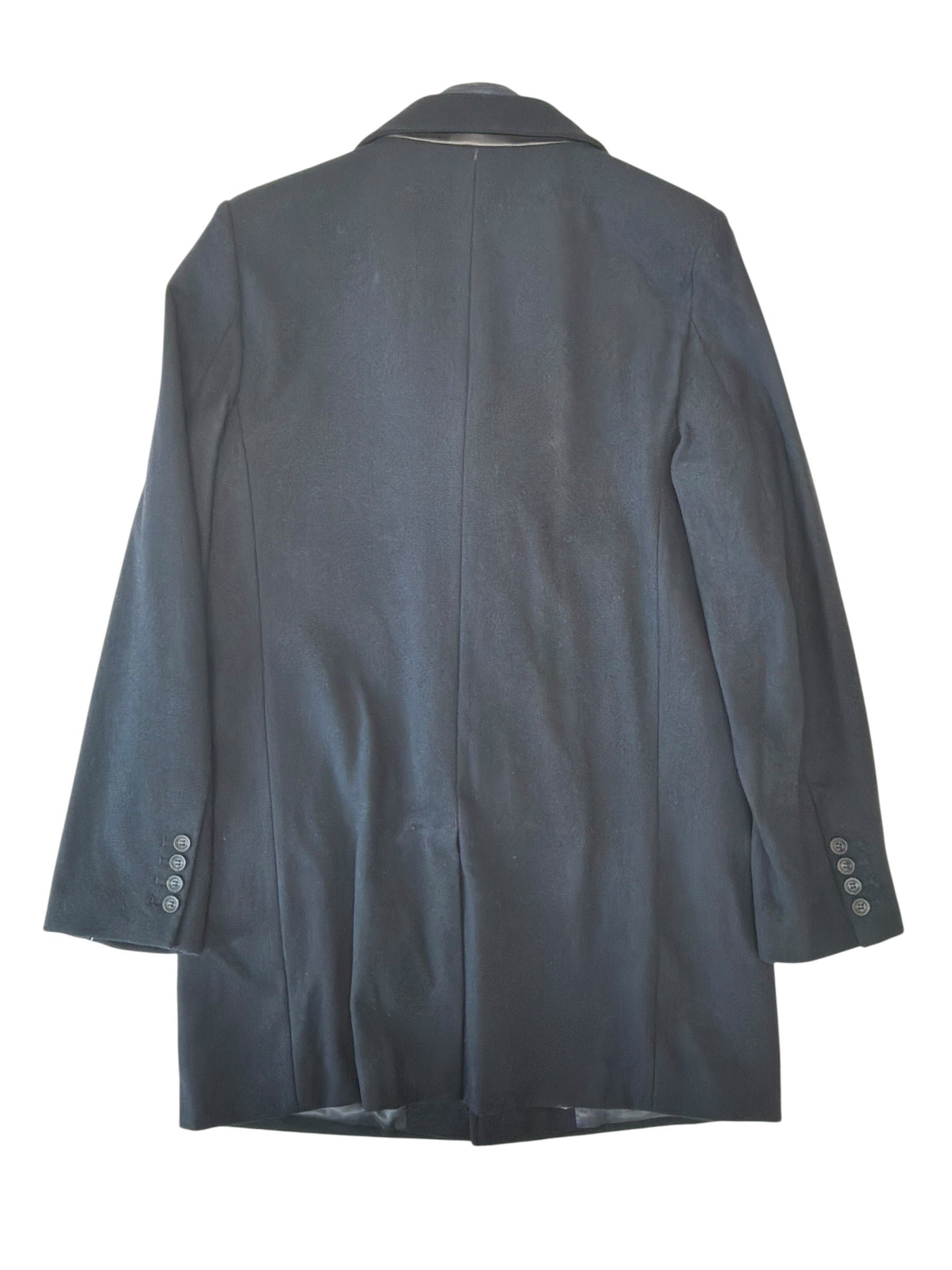 Sean John Mens Regular fit Wool Overcoat Coat Medium Blue Solid