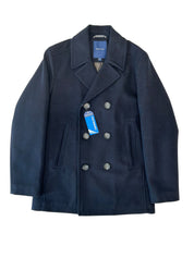 Nautica Mens Modern fit Wool Peacoat Coat Small Navy Blue Solid