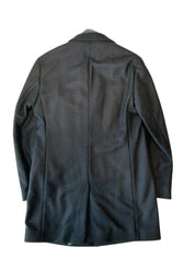 Hugo Boss Mens Slim fit Wool Overcoat Coat 38 R Blue Solid