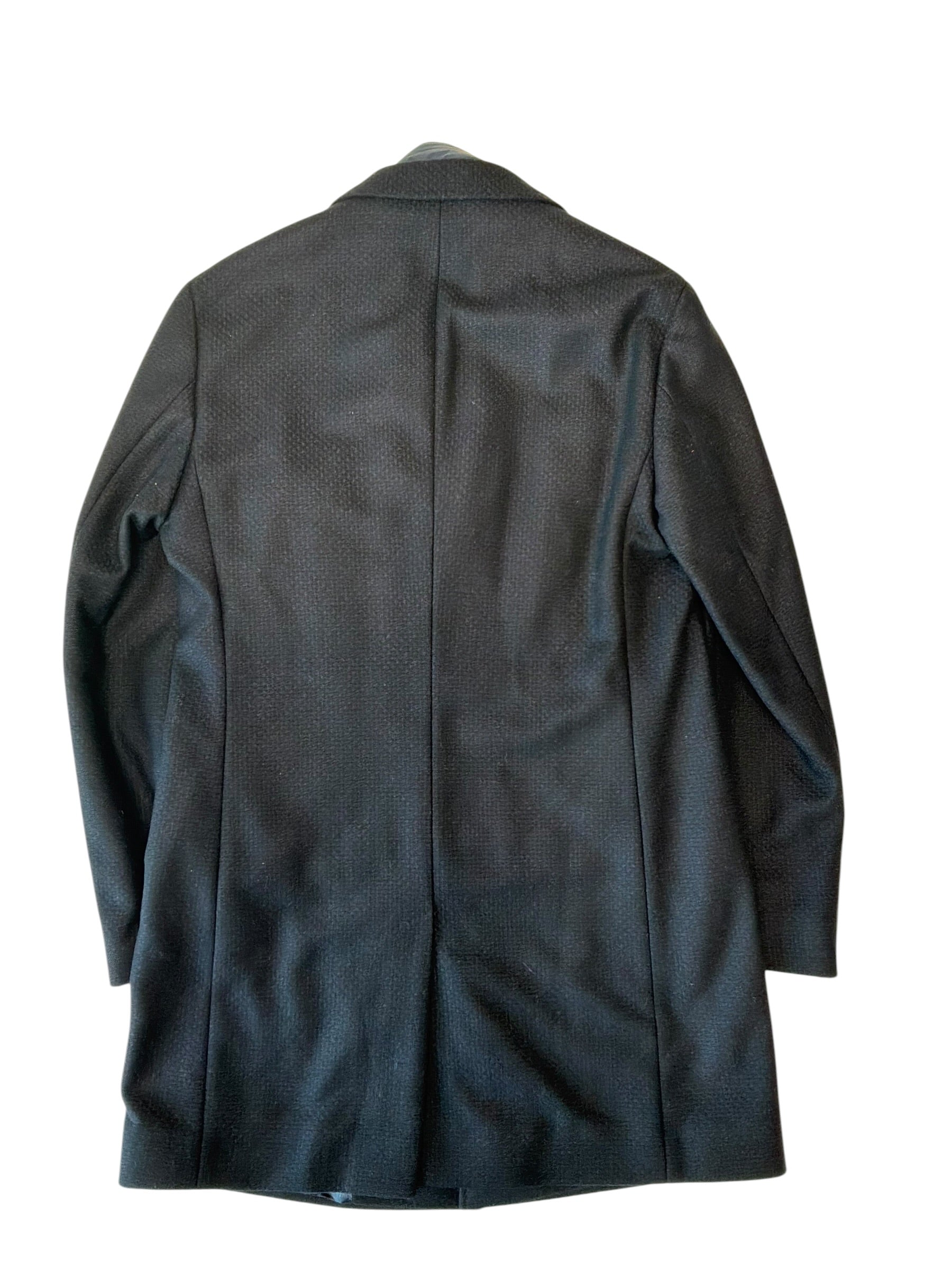 Hugo Boss Mens Slim fit Wool Overcoat Coat 38 R Blue Solid