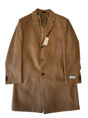 Kenneth Cole Mens Regular fit Overcoat Coat 44 R Brown Solid