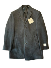 Calvin Klein Mens Slim fit Wool Overcoat Coat 38 S Grey Solid