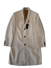 London Fog Mens Regular fit Wool Overcoat Coat 38 R Tan Solid