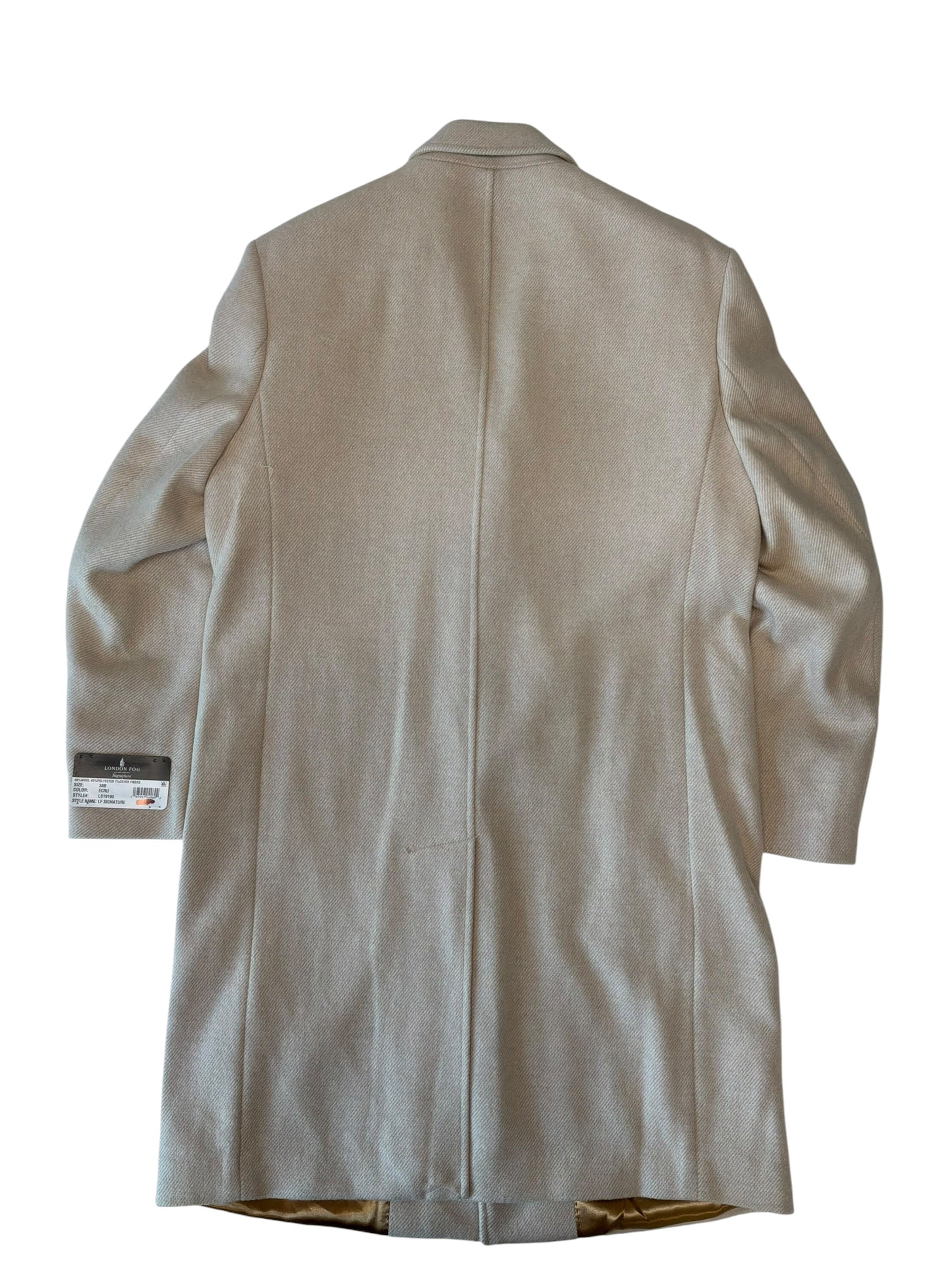 London Fog Mens Regular fit Wool Overcoat Coat 38 R Tan Solid