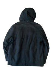 Cole Haan Mens Regular fit Wool Hooded Coat XL Black Solid