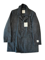 Calvin Klein Mens Slim fit Overcoat Coat 40 R Grey Herringbone