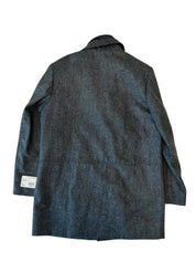 Calvin Klein Mens Slim fit Overcoat Coat 40 R Grey Herringbone