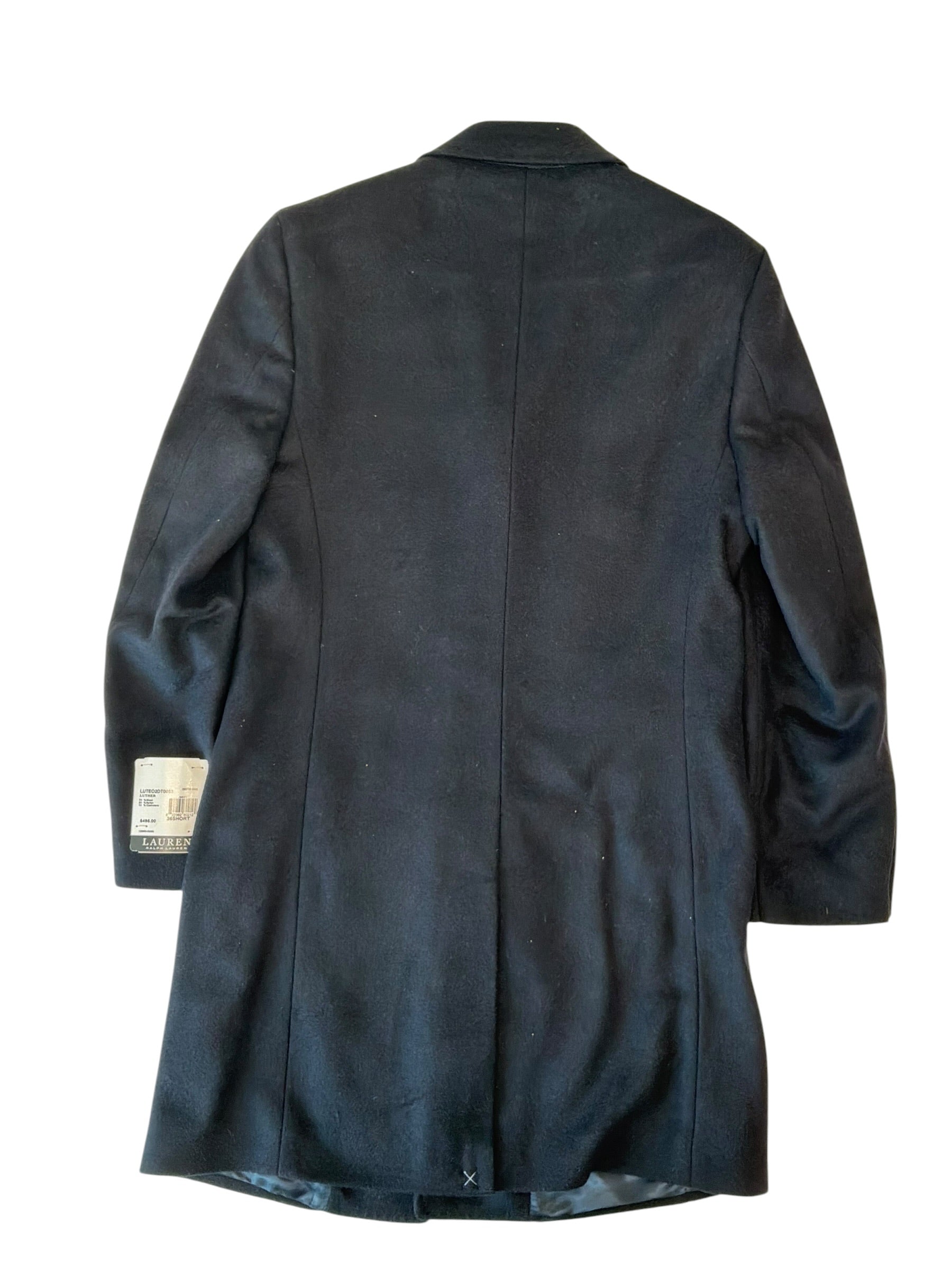 Lauren Ralph Lauren Mens Regular fit Wool Overcoat Coat 36 S Blue Solid