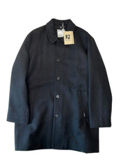Frank and Oak Mens Regular fit Wool Overcoat Coat XXL XXL Black Solid